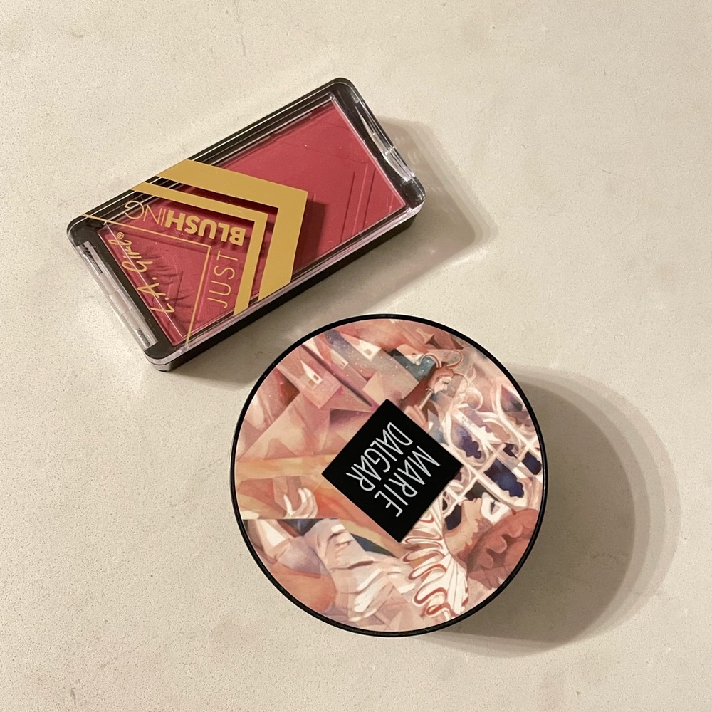 Marie Dalger sculpting powder and LA Girl blush